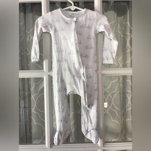 Lavendar Bow size 9 months 100% pima cotton bikes bicycles footie